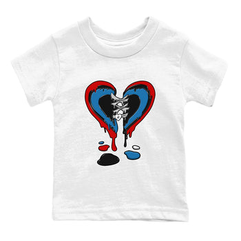 Melting Heart baby and kids t-shirt crafted for little sneakerheads to shine with the Air Jordan 3 Rare Air sneakers, displayed in White 2.