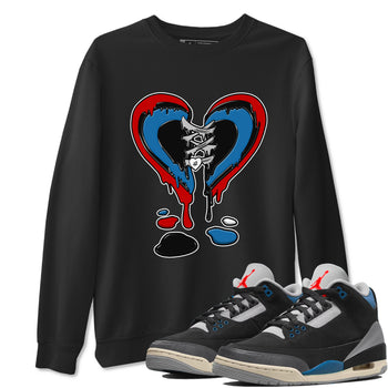 Melting Heart sneaker match t-shirt styled to complete your fit with the Air Jordan 3 Rare Air sneakers, shown in Black 1.