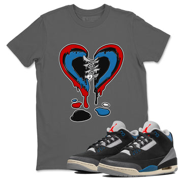 Melting Heart sneaker match t-shirt styled to complete your fit with the Air Jordan 3 Rare Air sneakers, shown in Cool Grey 1.