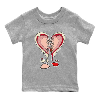 3s Valentines Day tee to match jordans Melting Heart sneaker match tees Air Jordan 3 "Treat Yourself" Washed Coral special Valentine's Day Gift SNRT Sneaker Tees Youth Baby Heather Grey 2 tee