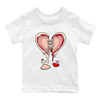3s Valentines Day tee to match jordans Melting Heart sneaker match tees Air Jordan 3 "Treat Yourself" Washed Coral special Valentine's Day Gift SNRT Sneaker Tees Youth Baby White 2 tee