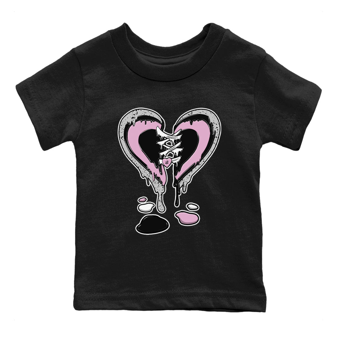 4s Retro Orchid shirts to match jordans Melting Heart sneaker match tees Air Jordan 4 WMNS Orchid match shoes to clothes SNRT Sneaker Tees Youth Baby Black 2 tee