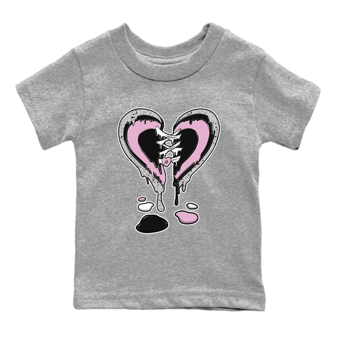 4s Retro Orchid shirts to match jordans Melting Heart sneaker match tees Air Jordan 4 WMNS Orchid match shoes to clothes SNRT Sneaker Tees Youth Baby Heather Grey 2 tee