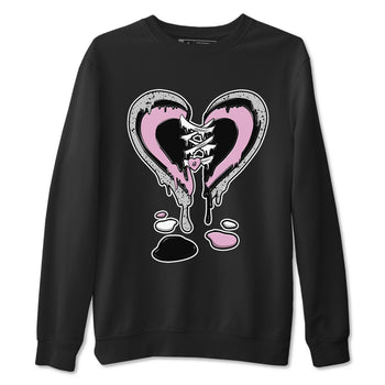 4s Retro Orchid shirts to match jordans Melting Heart sneaker match tees Air Jordan 4 WMNS Orchid match shoes to clothes SNRT Sneaker Tees unisex cotton Black 2 shirts