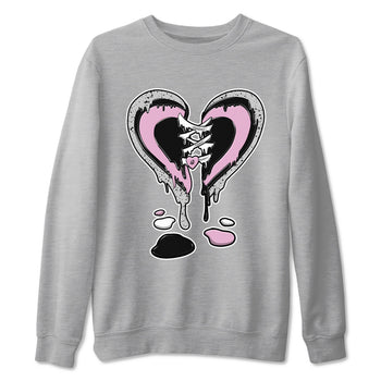 4s Retro Orchid shirts to match jordans Melting Heart sneaker match tees Air Jordan 4 WMNS Orchid match shoes to clothes SNRT Sneaker Tees unisex cotton Heather Grey 2 shirts