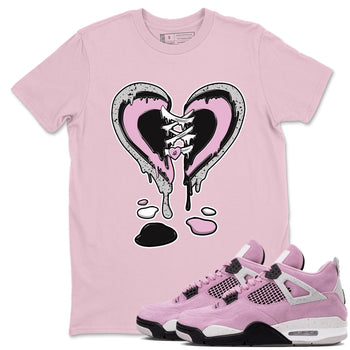 4s Retro Orchid shirts to match jordans Melting Heart sneaker match tees Air Jordan 4 WMNS Orchid match shoes to clothes SNRT Sneaker Tees unisex cotton Pink 1 shirts