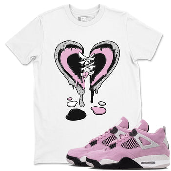 4s Retro Orchid shirts to match jordans Melting Heart sneaker match tees Air Jordan 4 WMNS Orchid match shoes to clothes SNRT Sneaker Tees unisex cotton White 1 shirts