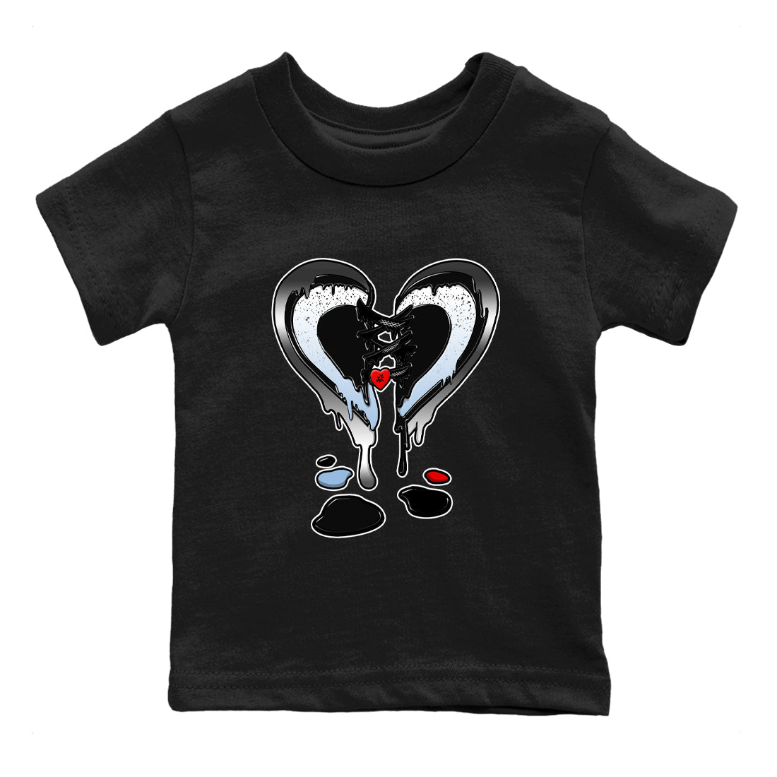 5s Black Metallic Reimagined shirts to match jordans  Melting Heart shirts to match jordans 5s Black Metallic Reimagined match shoes to clothes SNRT Sneaker Tees Youth Baby Black 2 tee