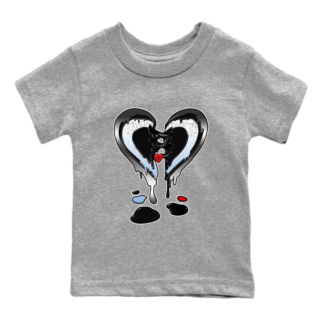 5s Black Metallic Reimagined shirts to match jordans  Melting Heart shirts to match jordans 5s Black Metallic Reimagined match shoes to clothes SNRT Sneaker Tees Youth Baby Heather Grey 2 tee