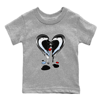 5s Black Metallic Reimagined shirts to match jordans  Melting Heart shirts to match jordans 5s Black Metallic Reimagined match shoes to clothes SNRT Sneaker Tees Youth Baby Heather Grey 2 tee