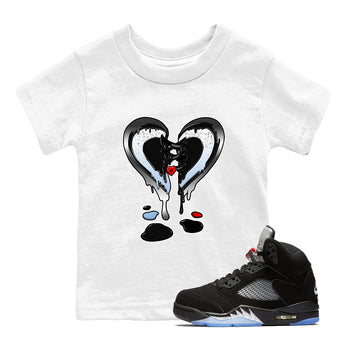 5s Black Metallic Reimagined shirts to match jordans  Melting Heart shirts to match jordans 5s Black Metallic Reimagined match shoes to clothes SNRT Sneaker Tees Youth Baby White 1 tee