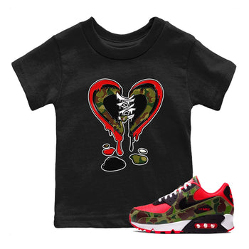 Air Max 90 Duck Camo shirts to match jordans Melting Heart sneaker match tees Air Max 90 Reverse Duck Camo match shoes to clothes SNRT Sneaker Tees Youth Baby Black 1 tee