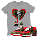 Air Max 90 Duck Camo shirts to match jordans Melting Heart sneaker match tees Air Max 90 Reverse Duck Camo match shoes to clothes SNRT Sneaker Tees unisex cotton Heather Grey 1 shirts