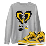 Dunk High Pollen shirts to match jordans Melting Heart sneaker match tees Dunk High Pollen SNRT Sneaker Release Tees unisex cotton Heather Grey 1 crew neck shirts