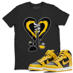 Dunk High Pollen shirts to match jordans Melting Heart sneaker match tees Dunk High Pollen SNRT Sneaker Release Tees unisex cotton Black 1 crew neck shirts