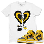 Dunk High Pollen shirts to match jordans Melting Heart sneaker match tees Dunk High Pollen SNRT Sneaker Release Tees unisex cotton White 1 crew neck shirts