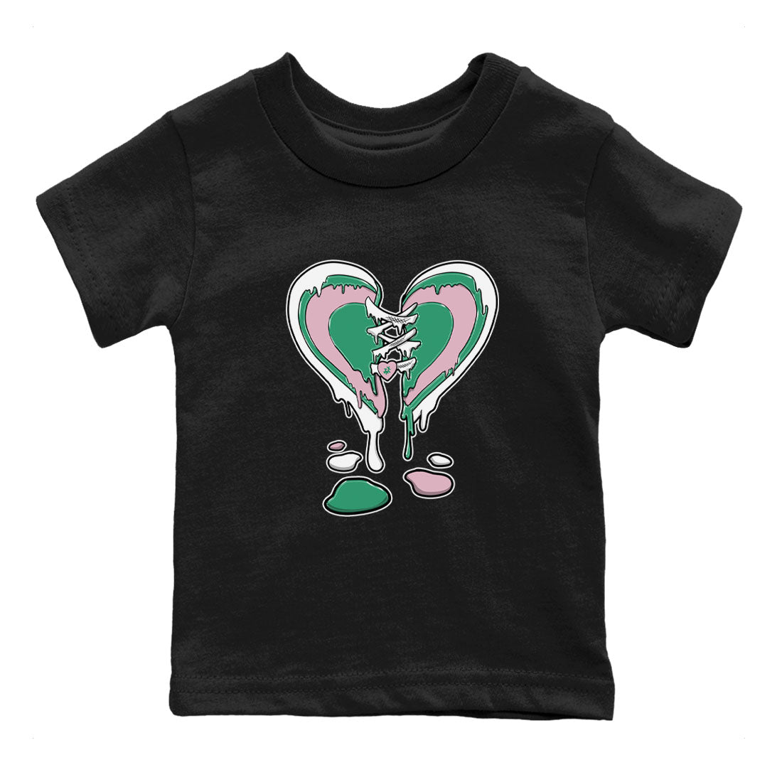 Dunk Low Medium Soft Pink Malachite shirt to match jordans Melting Heart sneaker tees Dunks Medium Soft Pink Malachite Streetwear Brand SNRT Sneaker Release Tees baby toddler Black 2 cotton Shirt