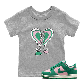 Dunk Low Medium Soft Pink Malachite shirt to match jordans Melting Heart sneaker tees Dunks Medium Soft Pink Malachite Streetwear Brand SNRT Sneaker Release Tees baby toddler Heather Grey 1 cotton Shirt