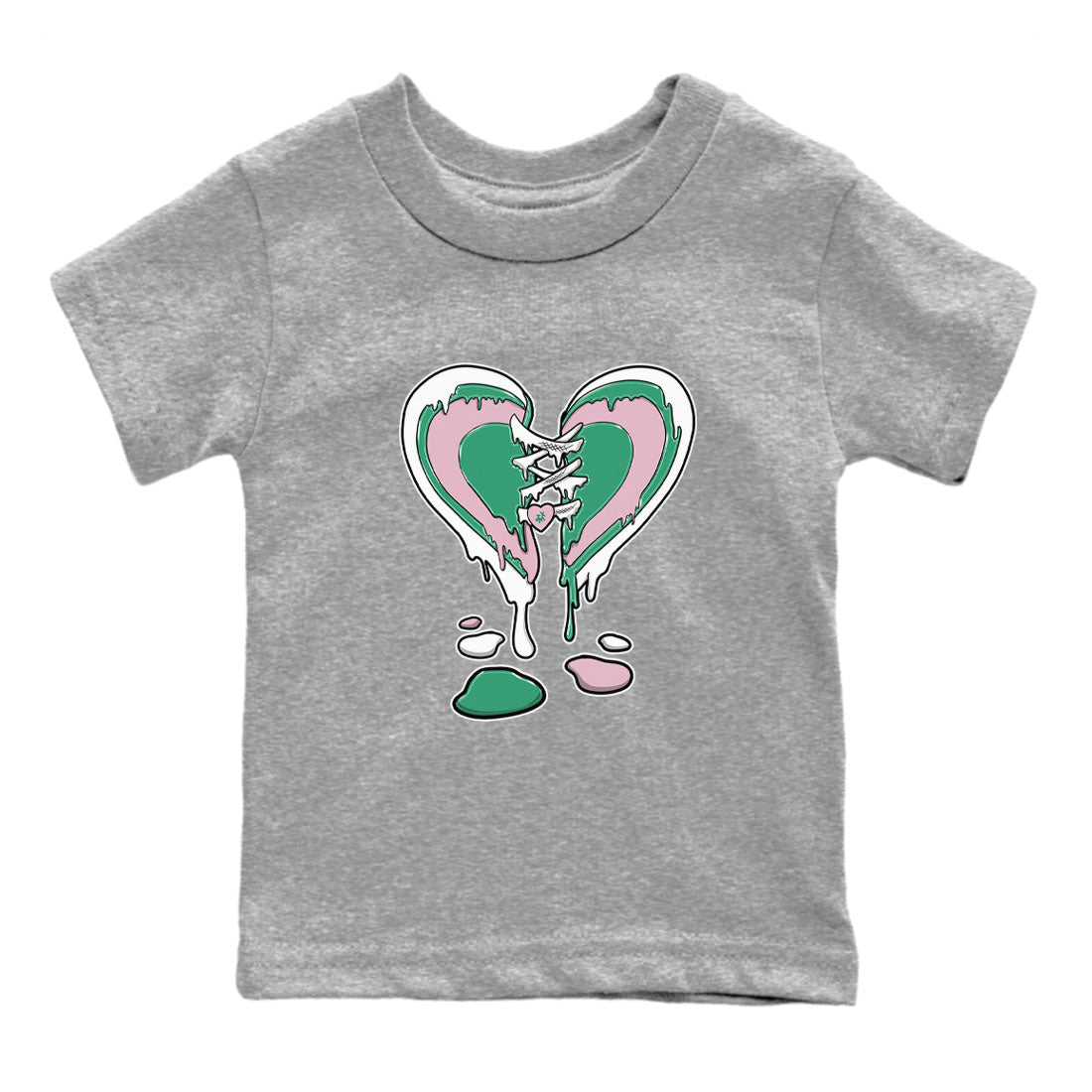 Dunk Low Medium Soft Pink Malachite shirt to match jordans Melting Heart sneaker tees Dunks Medium Soft Pink Malachite Streetwear Brand SNRT Sneaker Release Tees baby toddler Heather Grey 2 cotton Shirt