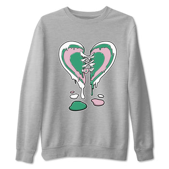 Dunk Low Medium Soft Pink Malachite shirt to match jordans Melting Heart sneaker tees Dunks Medium Soft Pink Malachite Streetwear Brand SNRT Sneaker Release Tees unisex cotton Heather Grey 2 crew neck shirt