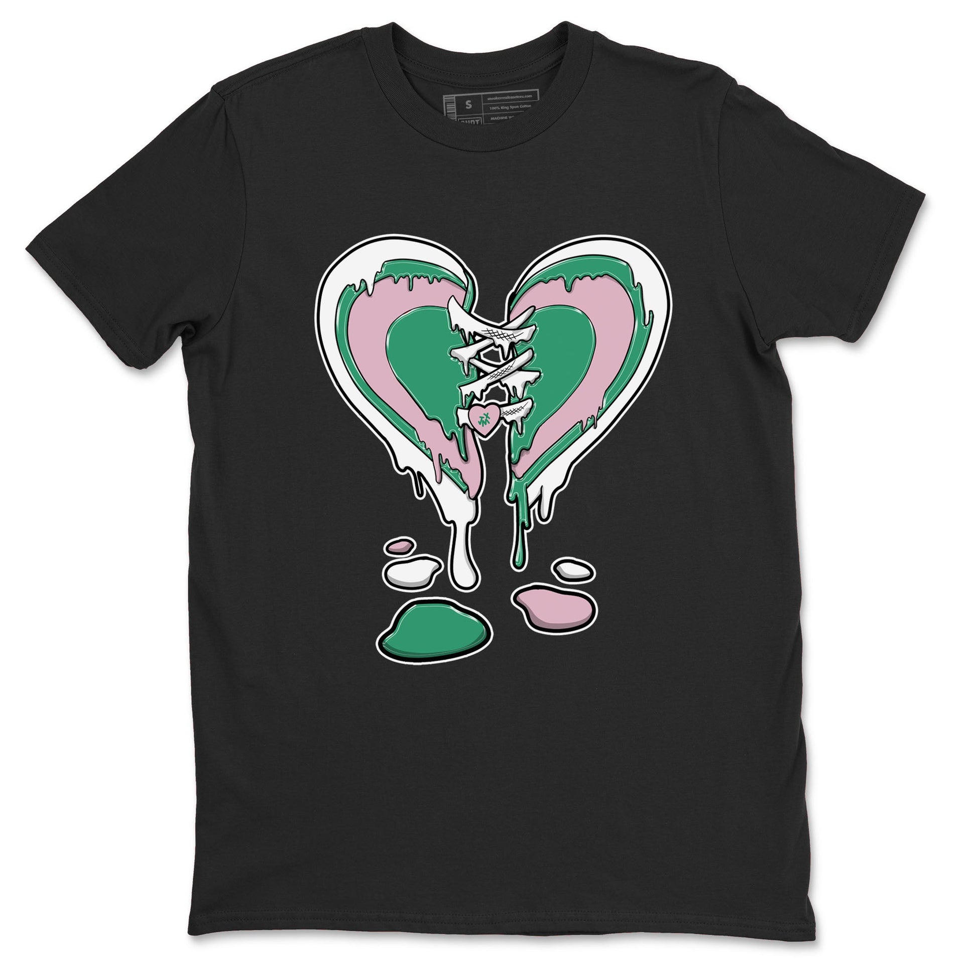 Dunk Low Medium Soft Pink Malachite shirt to match jordans Melting Heart sneaker tees Dunks Medium Soft Pink Malachite Streetwear Brand SNRT Sneaker Release Tees unisex cotton Black 2 crew neck shirt