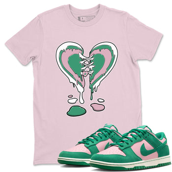 Dunk Low Medium Soft Pink Malachite shirt to match jordans Melting Heart sneaker tees Dunks Medium Soft Pink Malachite Streetwear Brand SNRT Sneaker Release Tees unisex cotton Pink 1 crew neck shirt