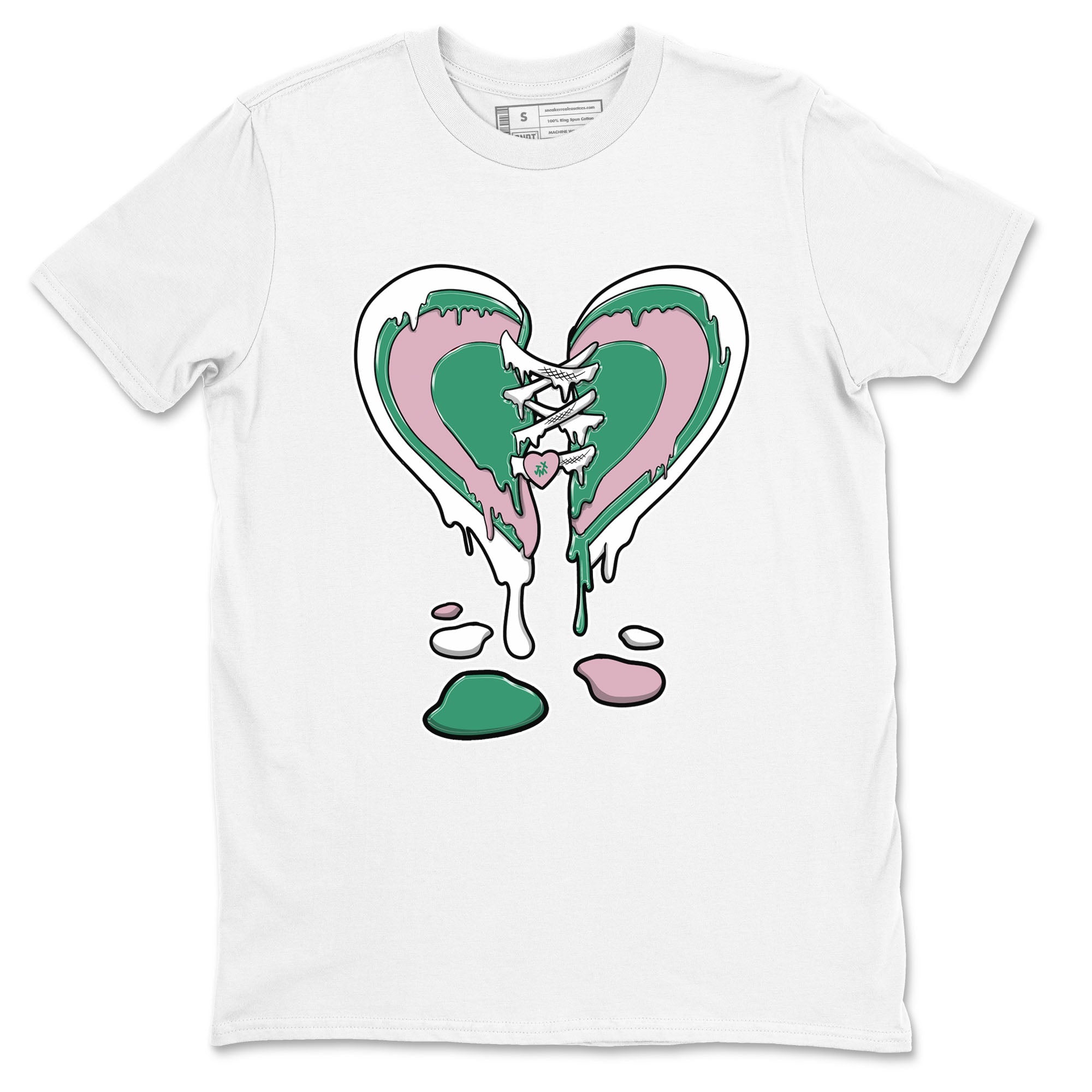 Dunk Low Medium Soft Pink Malachite shirt to match jordans Melting Heart sneaker tees Dunks Medium Soft Pink Malachite Streetwear Brand SNRT Sneaker Release Tees unisex cotton White 2 crew neck shirt