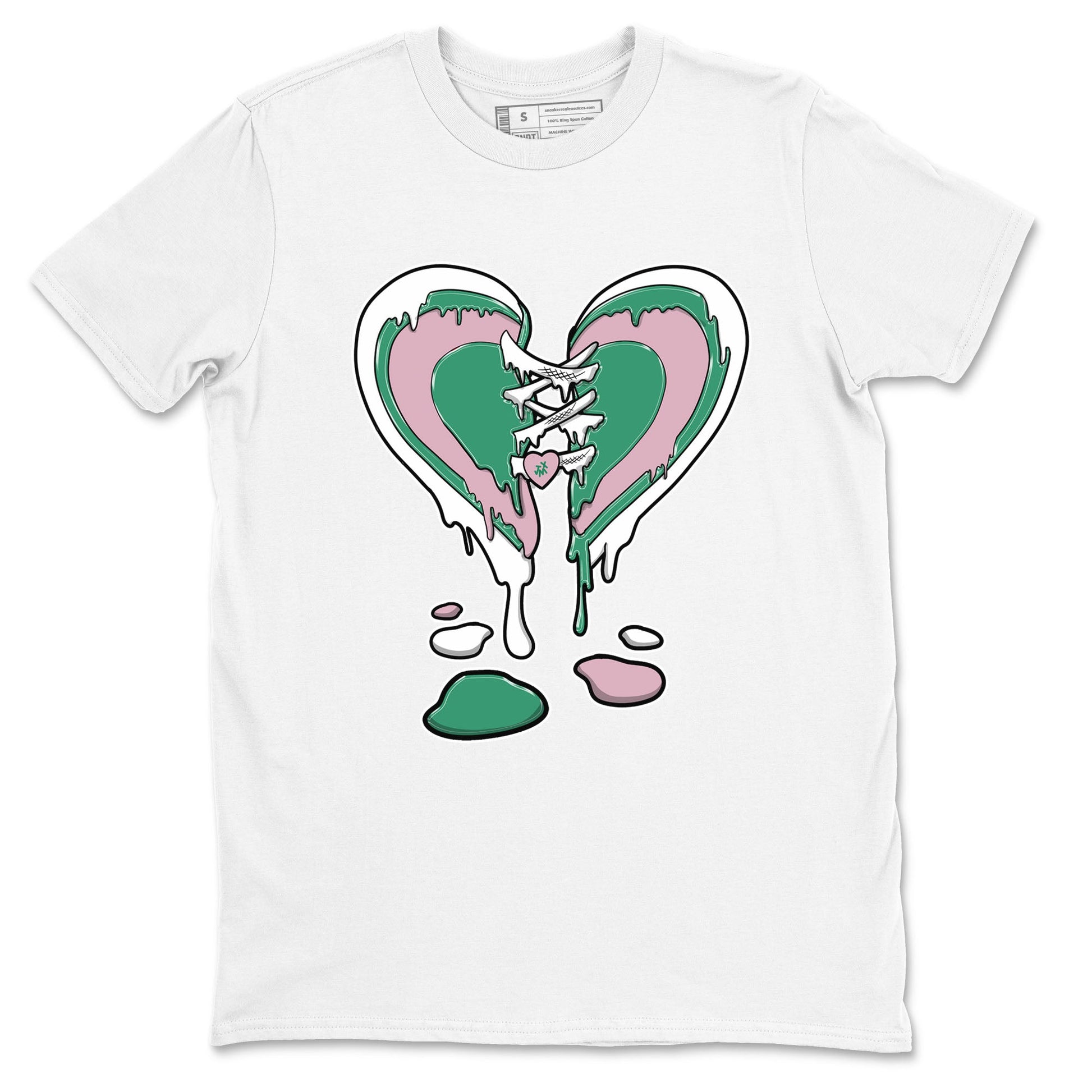 Dunk Low Medium Soft Pink Malachite shirt to match jordans Melting Heart sneaker tees Dunks Medium Soft Pink Malachite Streetwear Brand SNRT Sneaker Release Tees unisex cotton White 2 crew neck shirt