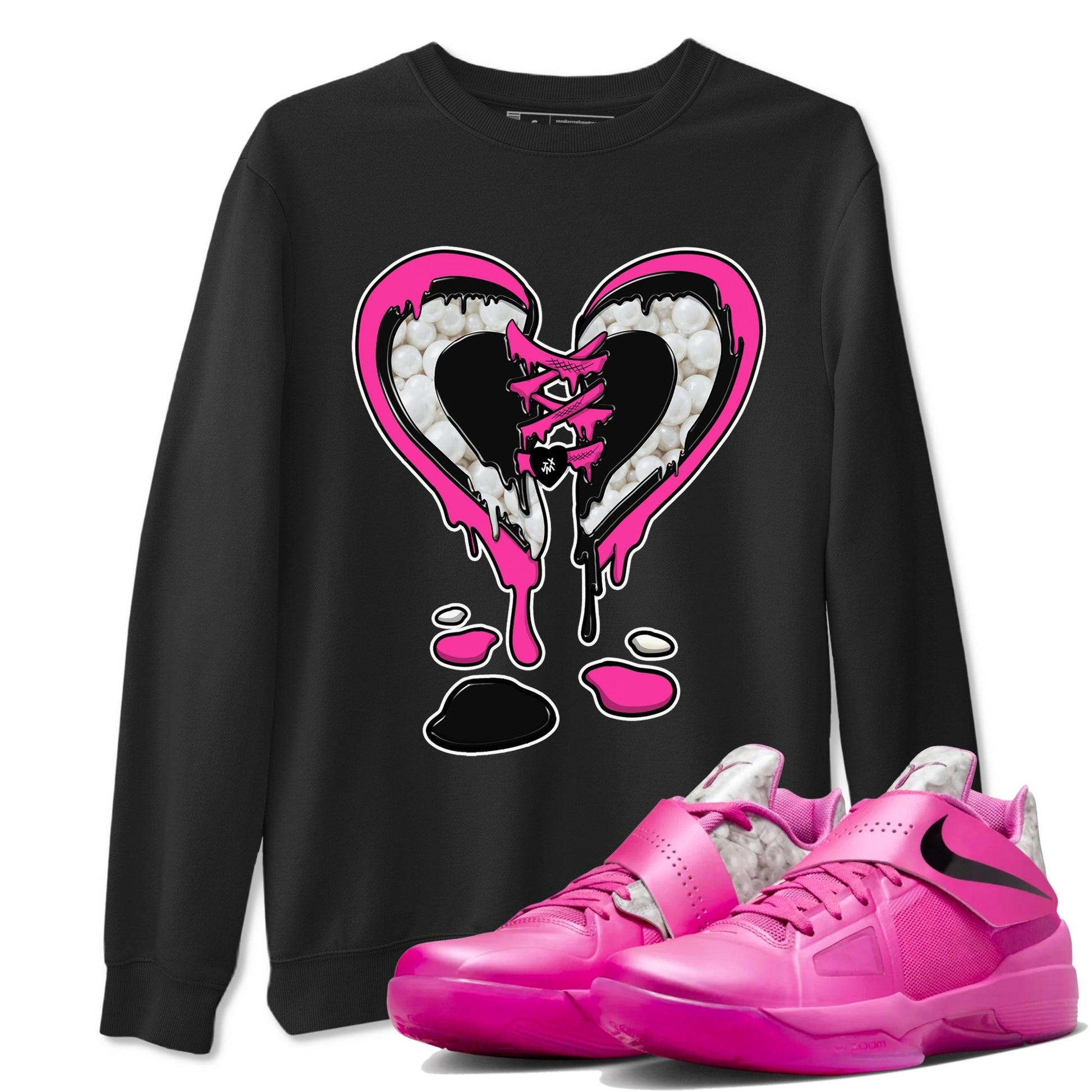 Nike KD 4 Retro Aunt Pearl shirts to match jordans Melting Heart sneaker match tees Nike KD 4 Aunt Pearl match shoes to clothes SNRT Sneaker Tees unisex cotton Black 1 shirts