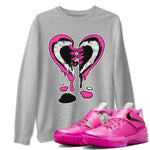 Nike KD 4 Retro Aunt Pearl shirts to match jordans Melting Heart sneaker match tees Nike KD 4 Aunt Pearl match shoes to clothes SNRT Sneaker Tees unisex cotton Heather Grey 1 shirts