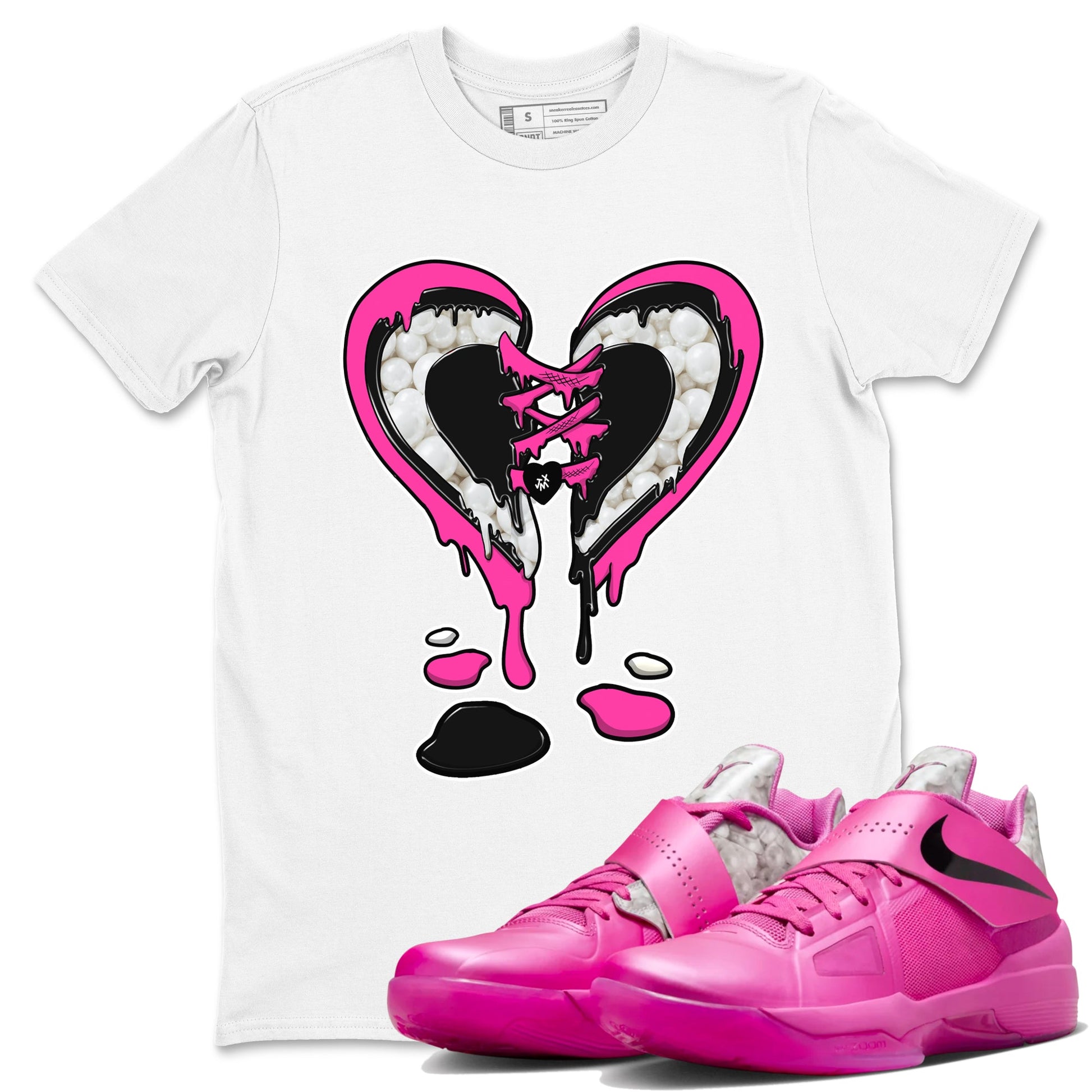 Nike KD 4 Retro Aunt Pearl shirts to match jordans Melting Heart sneaker match tees Nike KD 4 Aunt Pearl match shoes to clothes SNRT Sneaker Tees unisex cotton White 1 shirts