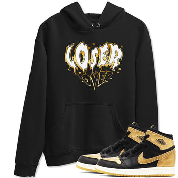 AJ1 Black And Gold shirts to match jordans Melting Loser Lover sneaker match tees Jordan 1 High OG Black And Gold SNRT Sneaker Release Tees unisex cotton Black 1 crew neck shirts