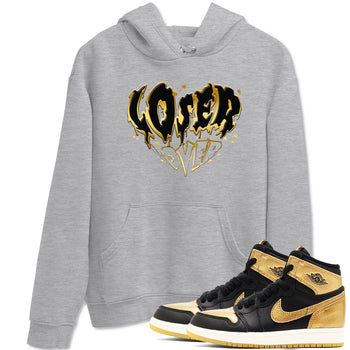 AJ1 Black And Gold shirts to match jordans Melting Loser Lover sneaker match tees Jordan 1 High OG Black And Gold SNRT Sneaker Release Tees unisex cotton Heather Grey 1 crew neck shirts