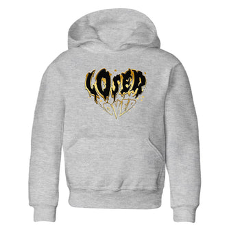 AJ1 Black And Gold shirts to match jordans Melting Loser Lover sneaker match tees Jordan 1 High OG Black And Gold SNRT Sneaker Release Tees Youth Baby Heather Grey 2 crew neck shirts
