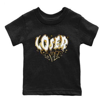 AJ1 Black And Gold shirts to match jordans Melting Loser Lover sneaker match tees Jordan 1 High OG Black And Gold SNRT Sneaker Release Tees Youth Baby Black 2 crew neck shirts