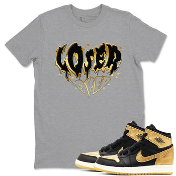 AJ1 Black And Gold shirts to match jordans Melting Loser Lover sneaker match tees Jordan 1 High OG Black And Gold SNRT Sneaker Release Tees unisex cotton Heather Grey 1 crew neck shirts