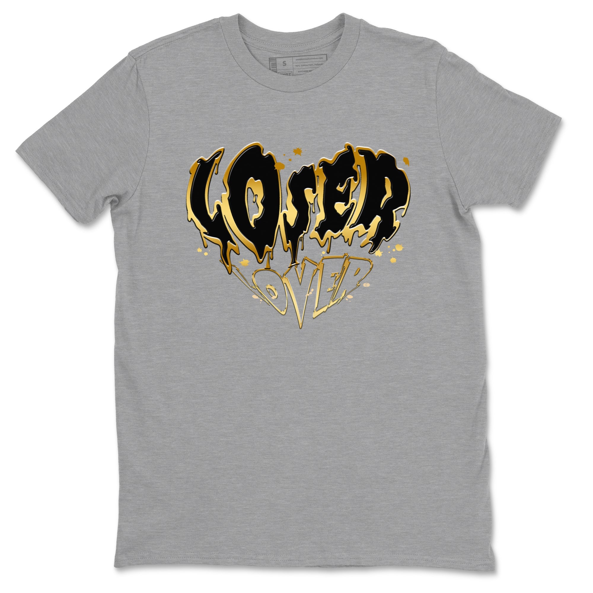 AJ1 Black And Gold shirts to match jordans Melting Loser Lover sneaker match tees Jordan 1 High OG Black And Gold SNRT Sneaker Release Tees unisex cotton Heather Grey 2 crew neck shirts