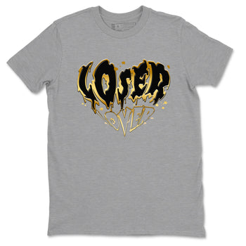 AJ1 Black And Gold shirts to match jordans Melting Loser Lover sneaker match tees Jordan 1 High OG Black And Gold SNRT Sneaker Release Tees unisex cotton Heather Grey 2 crew neck shirts
