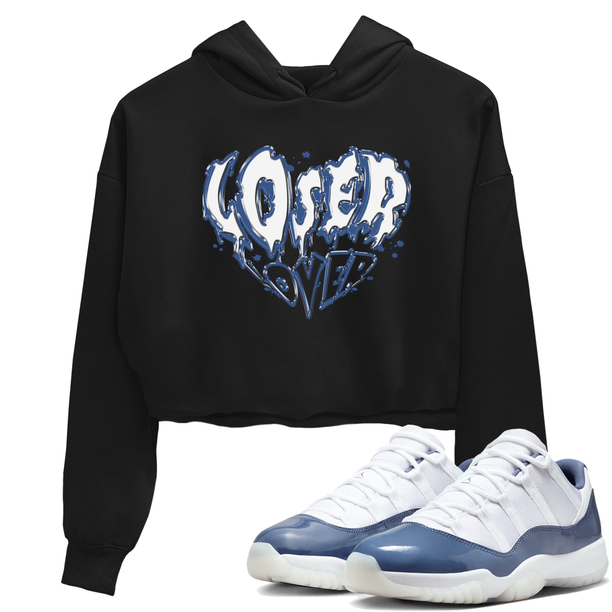 11s Diffused Blue Shirts To Match Jordans Melting Loser Lover sneaker match tees Air Jordan 11 Diffused Blue Tee SNRT Sneaker Release Tees unisex cotton Black 1 Crop Shirts