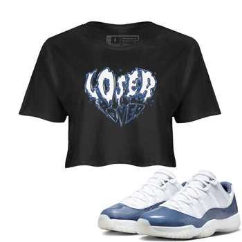 11s Diffused Blue Shirts To Match Jordans Melting Loser Lover sneaker match tees Air Jordan 11 Diffused Blue Tee SNRT Sneaker Release Tees unisex cotton Black 1 Crop Shirts