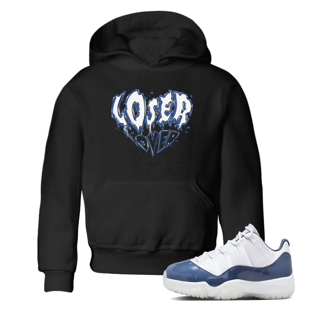 11s Diffused Blue Shirts To Match Jordans Melting Loser Lover sneaker match tees Air Jordan 11 Diffused Blue Tee SNRT Sneaker Release Tees Youth Baby Black 1 crew neck shirts