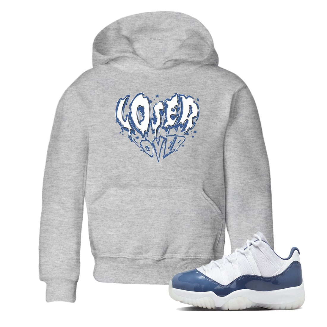 11s Diffused Blue Shirts To Match Jordans Melting Loser Lover sneaker match tees Air Jordan 11 Diffused Blue Tee SNRT Sneaker Release Tees Youth Baby Heather Grey 1 crew neck shirts