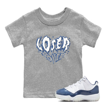 11s Diffused Blue Shirts To Match Jordans Melting Loser Lover sneaker match tees Air Jordan 11 Diffused Blue Tee SNRT Sneaker Release Tees Youth Baby Heather Grey 1 crew neck shirts