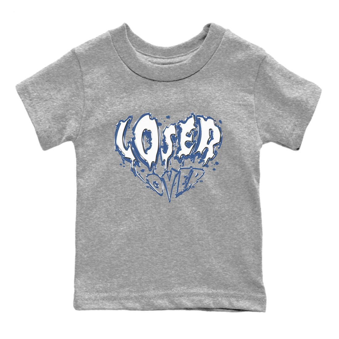 11s Diffused Blue Shirts To Match Jordans Melting Loser Lover sneaker match tees Air Jordan 11 Diffused Blue Tee SNRT Sneaker Release Tees Youth Baby Heather Grey 2 crew neck shirts