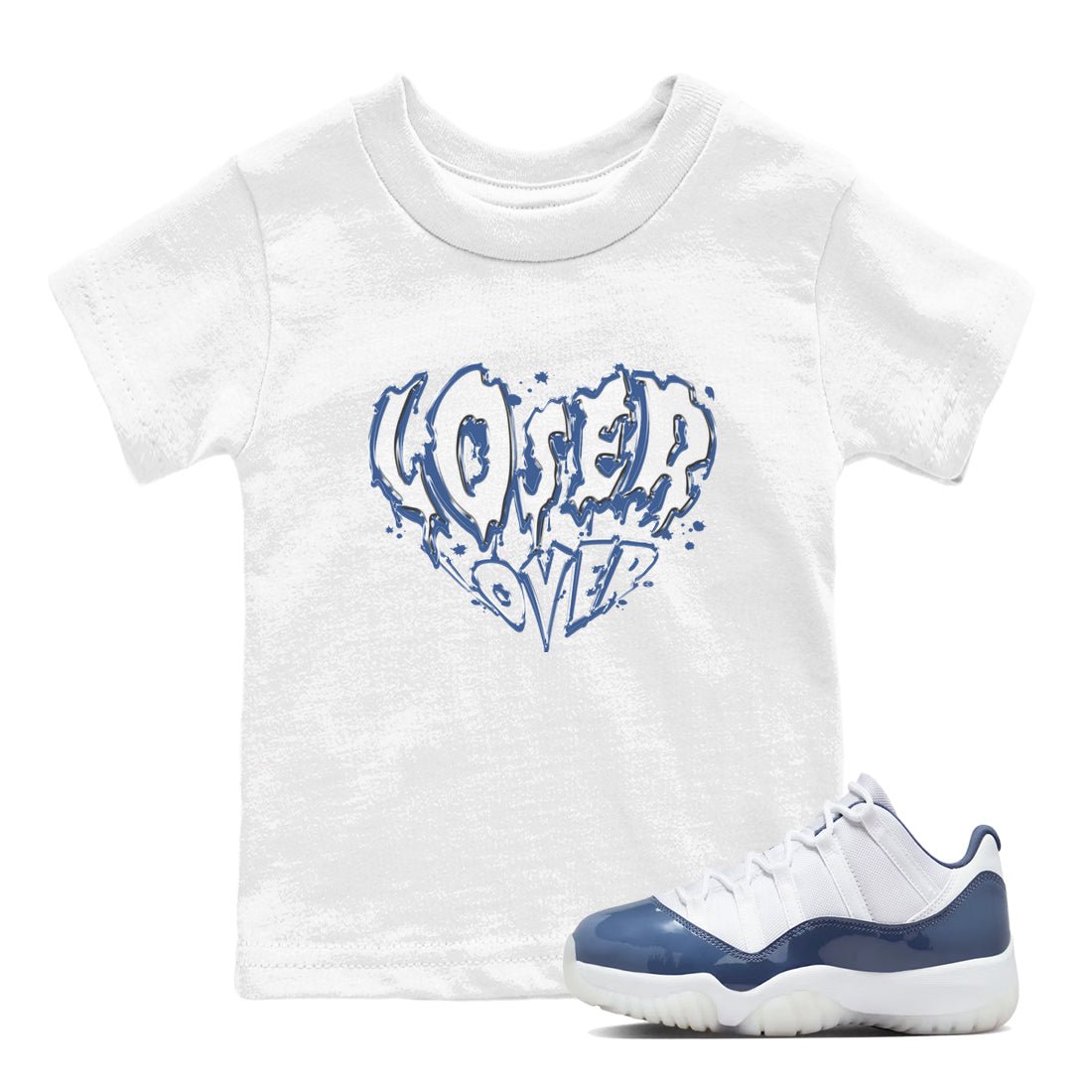 11s Diffused Blue Shirts To Match Jordans Melting Loser Lover sneaker match tees Air Jordan 11 Diffused Blue Tee SNRT Sneaker Release Tees Youth Baby White 1 crew neck shirts