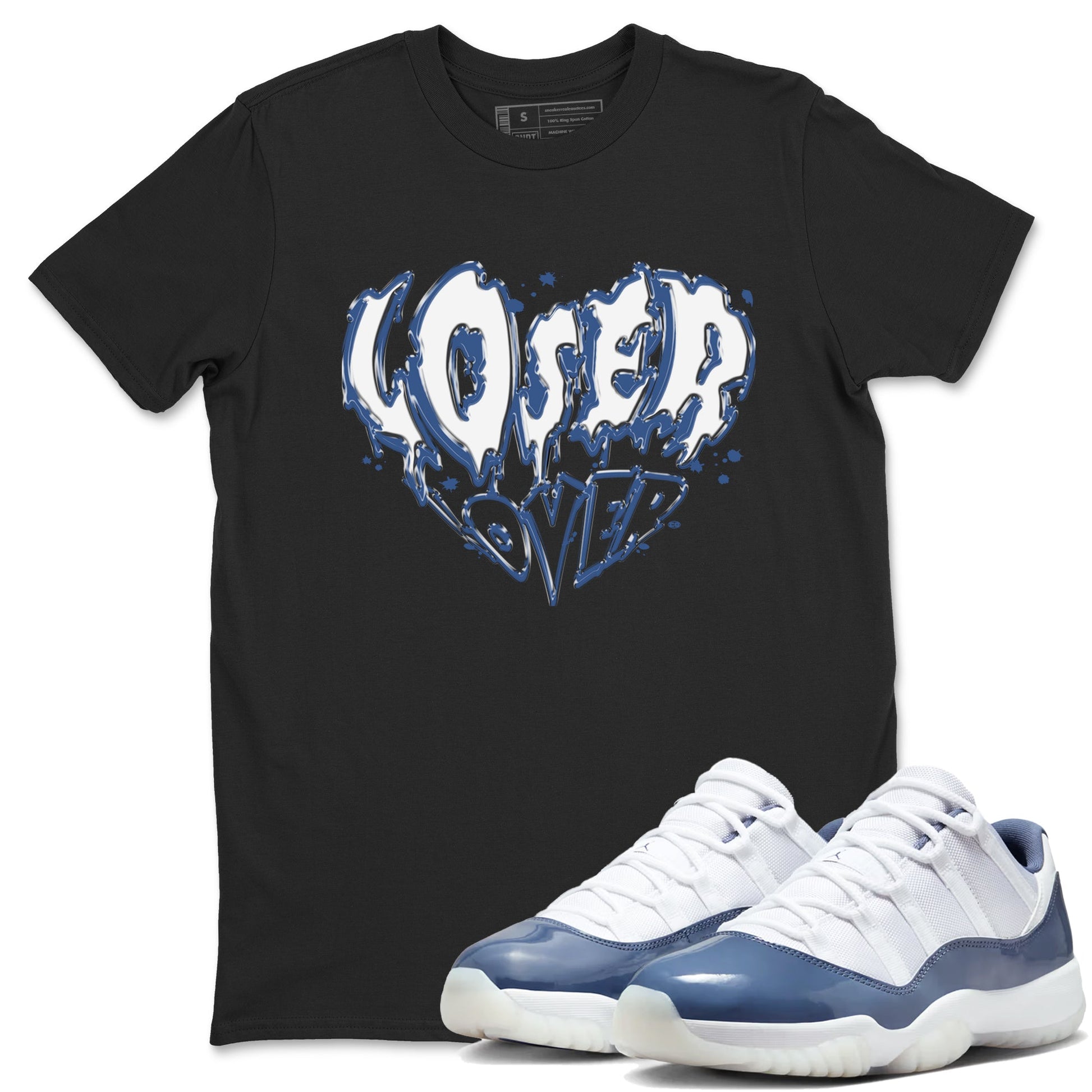 11s Diffused Blue Shirts To Match Jordans Melting Loser Lover sneaker match tees Air Jordan 11 Diffused Blue Tee SNRT Sneaker Release Tees unisex cotton Black 1 crew neck shirts