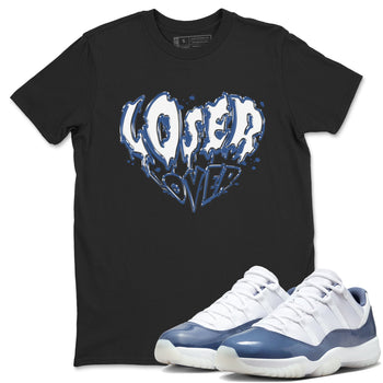11s Diffused Blue Shirts To Match Jordans Melting Loser Lover sneaker match tees Air Jordan 11 Diffused Blue Tee SNRT Sneaker Release Tees unisex cotton Black 1 crew neck shirts