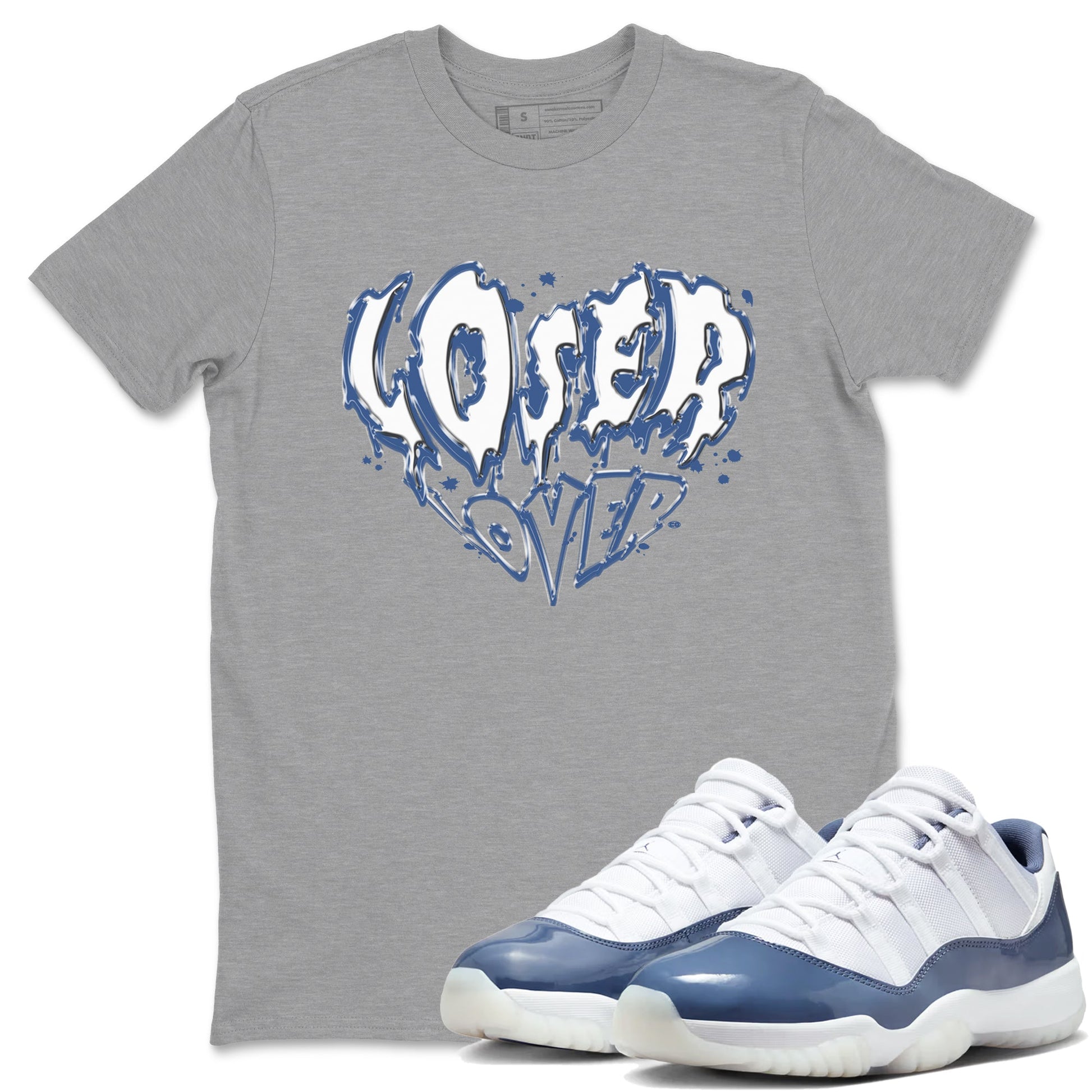 11s Diffused Blue Shirts To Match Jordans Melting Loser Lover sneaker match tees Air Jordan 11 Diffused Blue Tee SNRT Sneaker Release Tees unisex cotton Heather Grey 1 crew neck shirts