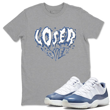 11s Diffused Blue Shirts To Match Jordans Melting Loser Lover sneaker match tees Air Jordan 11 Diffused Blue Tee SNRT Sneaker Release Tees unisex cotton Heather Grey 1 crew neck shirts