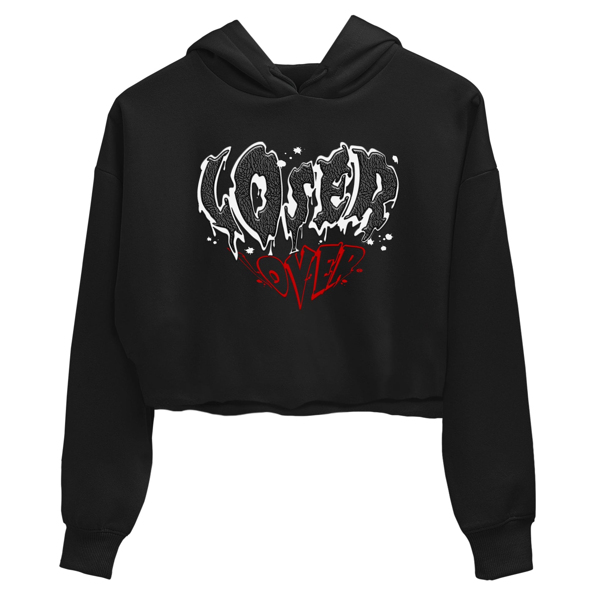 3s Cement Grey shirts to match jordans Melting Loser Lover sneaker match tees Air Jordan 3 Cement Grey match shoes to clothes SNRT Sneaker Tees unisex cotton Black 2 crop tee